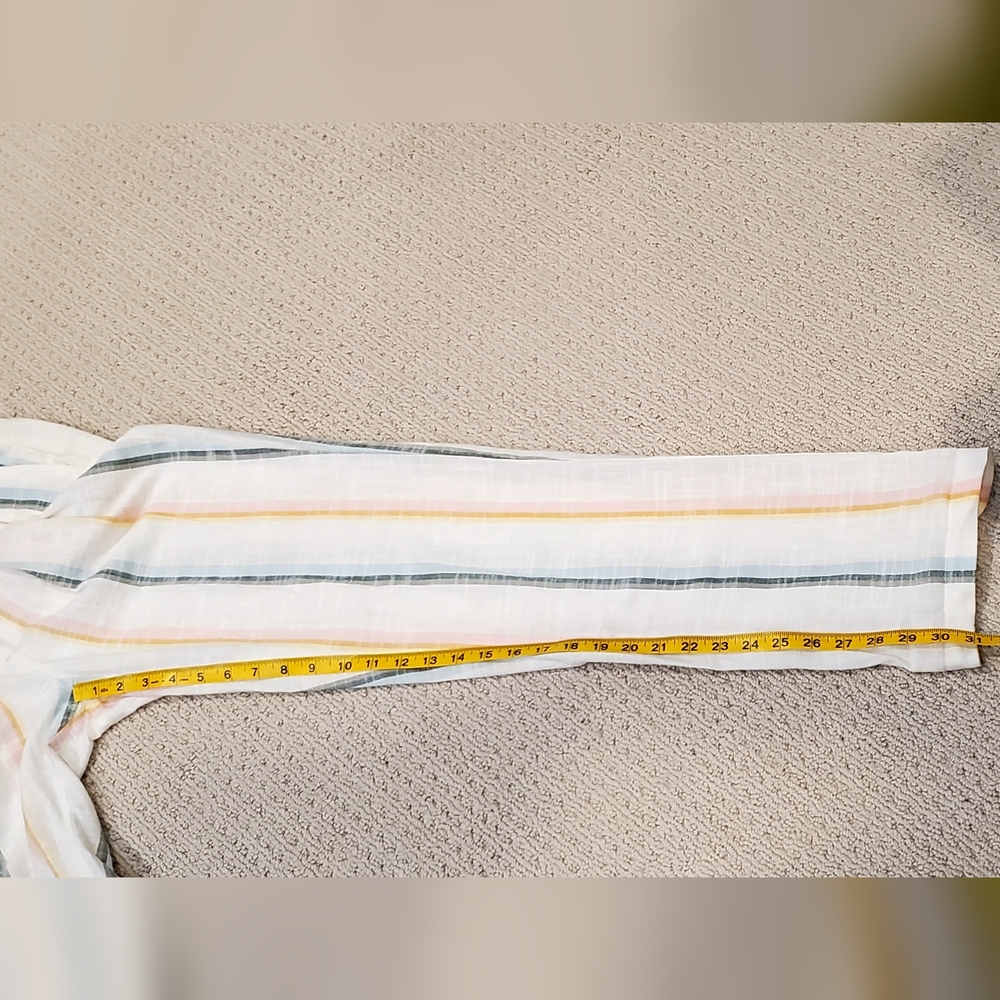 BillaBong+Salty Blonde New Moves Gauzy Cotton White/Stripes Pants, 26, Like New - Picture 9 of 16